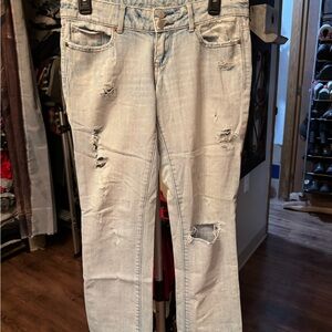 American Eagle Outfitters Light Blue Distressed Skinny Jeans